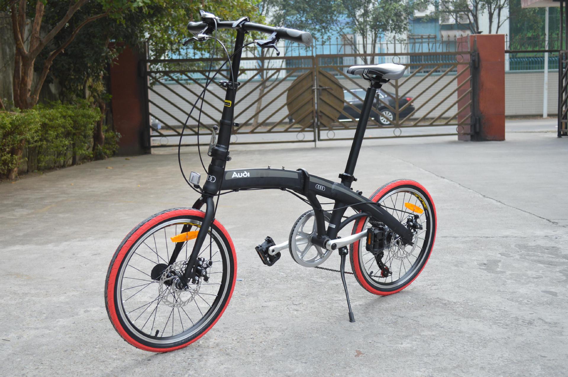 奥迪折叠车 20寸男女式折叠变速自行车 铝合金便携学生自行车