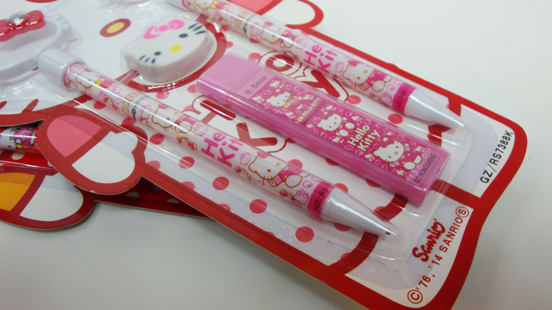 hellokitty迪士尼圆珠笔橡皮擦吸塑文具套装学生用品礼物厂家直销