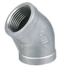 316不锈钢45度丝扣弯头