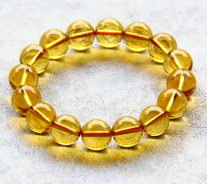 晶贵人正品 天然水晶手链 极品黄水晶手链 极品aaaaa级(金灿灿)