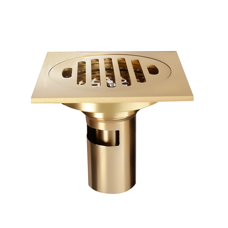鸿洁卫浴 厂家直销 全铜实心地漏 洗衣机深水封双用地漏 防臭地