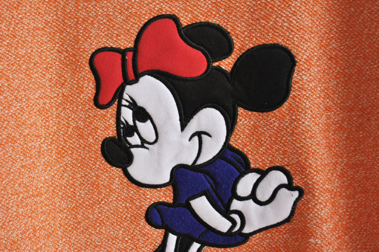 日系森女可爱卡通贴布米奇 蝙蝠袖五分袖上衣t恤 小罩衫女