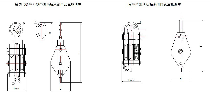 供应三轮滑车,起重滑轮,滑轮组