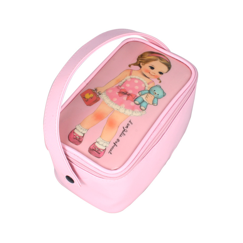 paper doll mate 洋娃娃特大号漆皮镜面革收纳化妆包现货批发