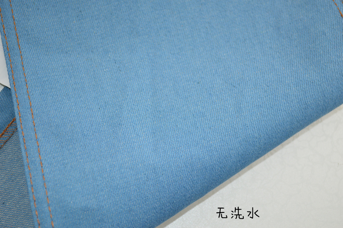 【厂家供应】最新高档涤棉宝蓝无弹力牛仔布料 免费提供样品