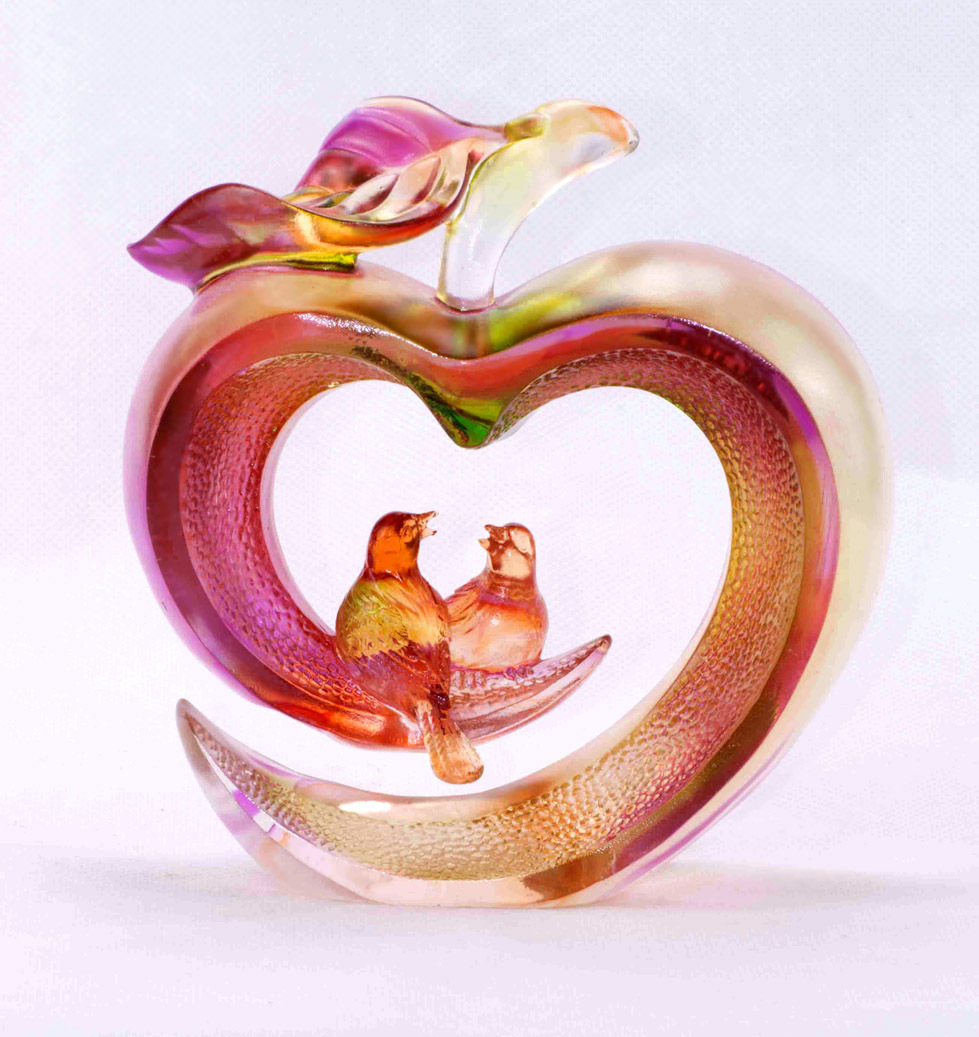 高档结婚礼物时尚婚房婚庆礼品琉璃摆件工艺品创意水晶装饰纪念品