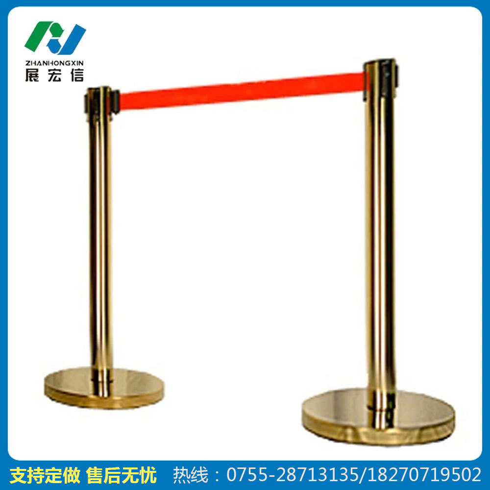 展宏信厂家直销 2米高档钛金栏杆座 专业出售排队护栏