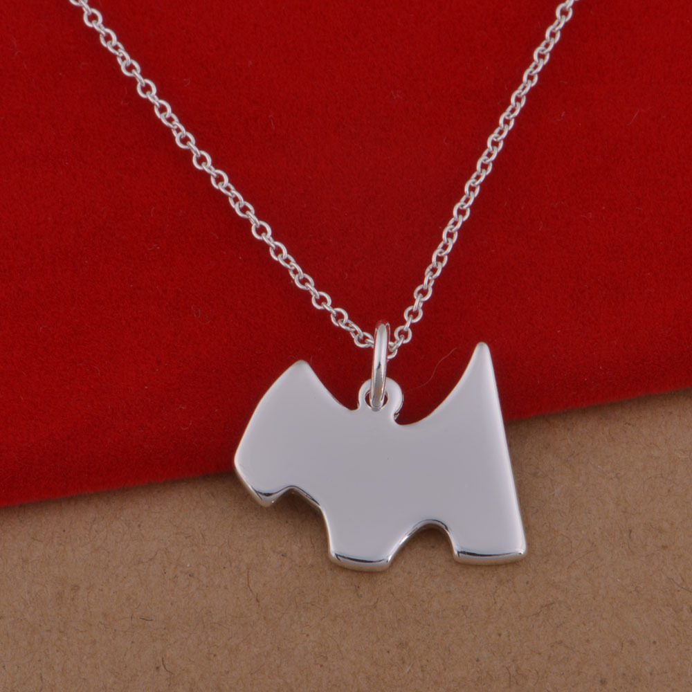 镀925纯银项链 韩版流行 简约狗牌项链 外贸饰品批发 现货
