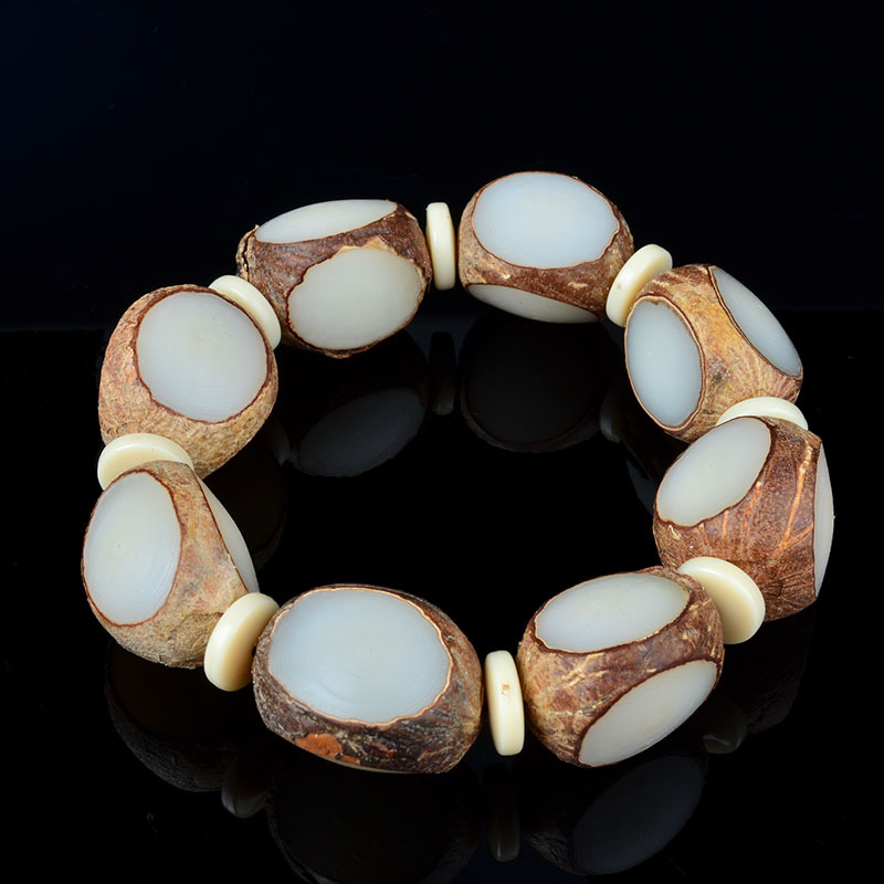 原籽手磨去皮菩提根桶珠念珠菩提根佛珠手链