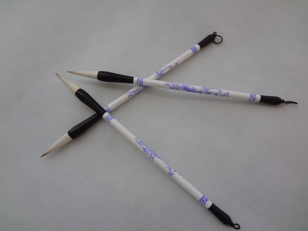 青花瓷自来吸水毛笔 兼毫习字笔 文房四宝水写布专用毛笔 批发