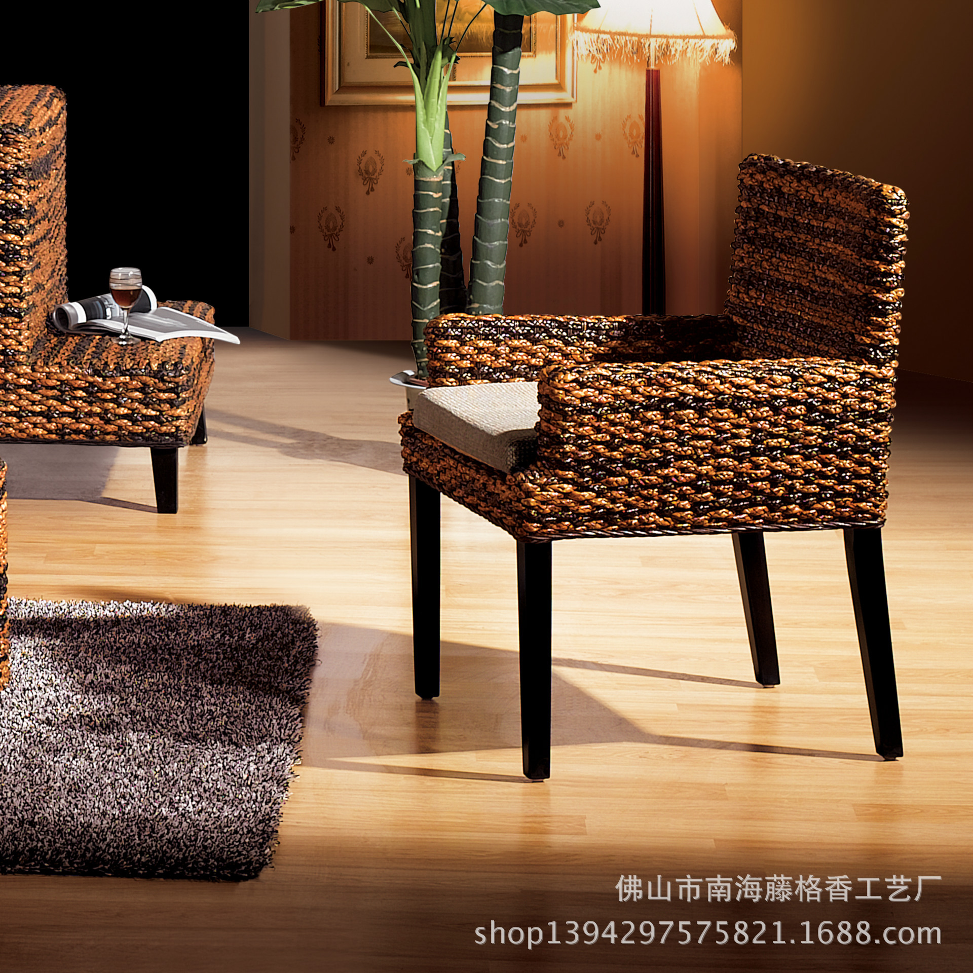 热销东南亚风格藤椅 咖啡厅藤家具 客厅休闲藤椅