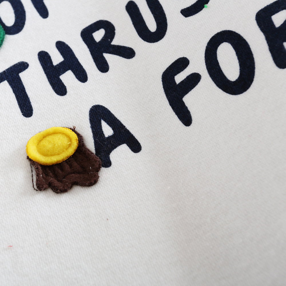 特2014春季新款 rough小猪房子贴布刺绣加大加肥圆领卫衣 女士t恤