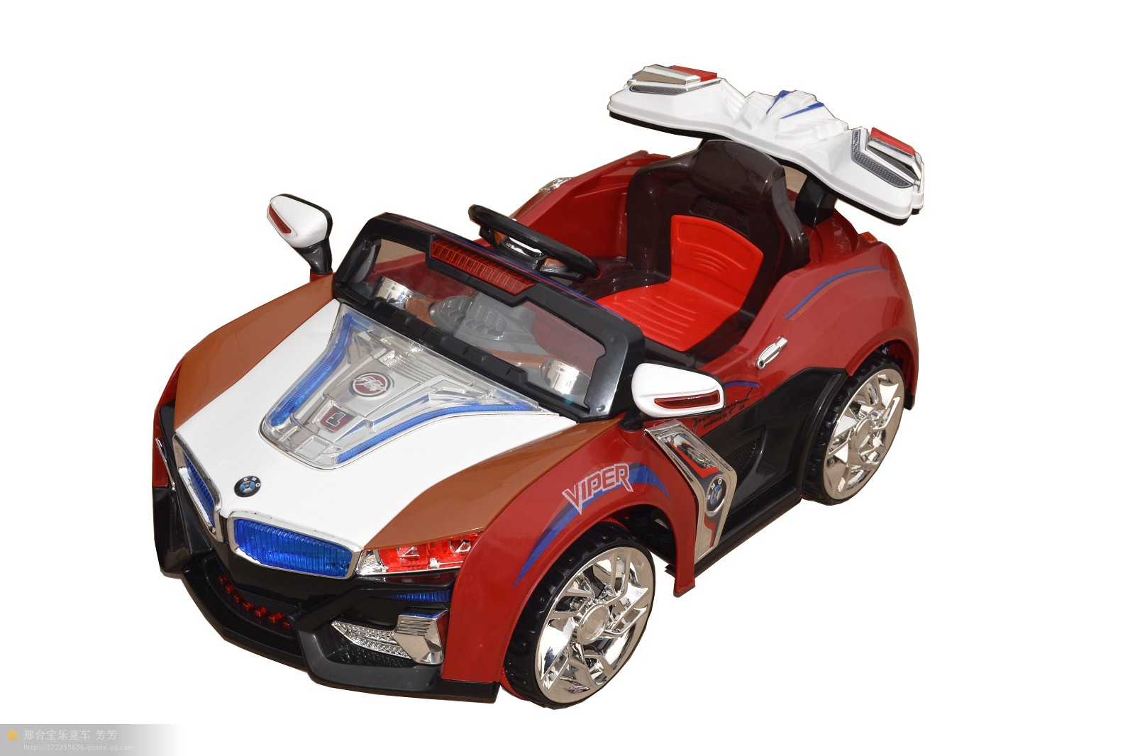 新款宝乐d2188电动汽车儿童双电双驱充气胎电瓶车遥控车宝马车