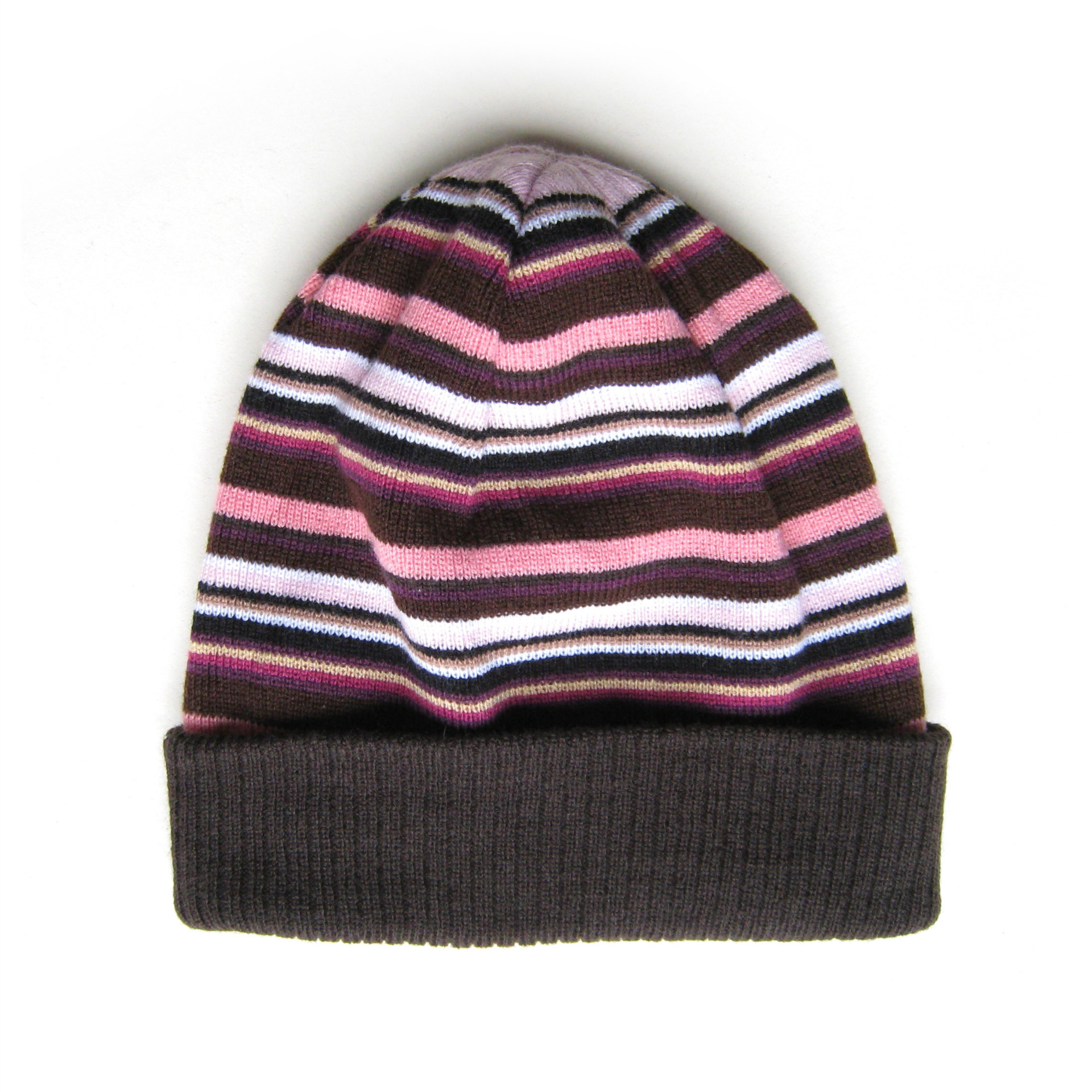 儿童条纹针织双层翻边四角帽尖顶十年出口厂家直销