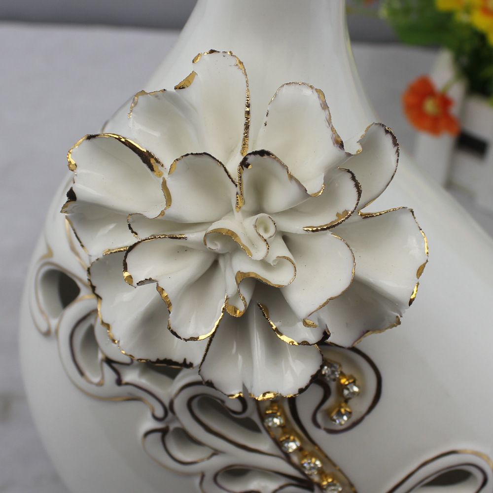 厂家直销时尚陶瓷工艺品欧式家居装饰品贴花描金陶瓷摆件hm-2259图片