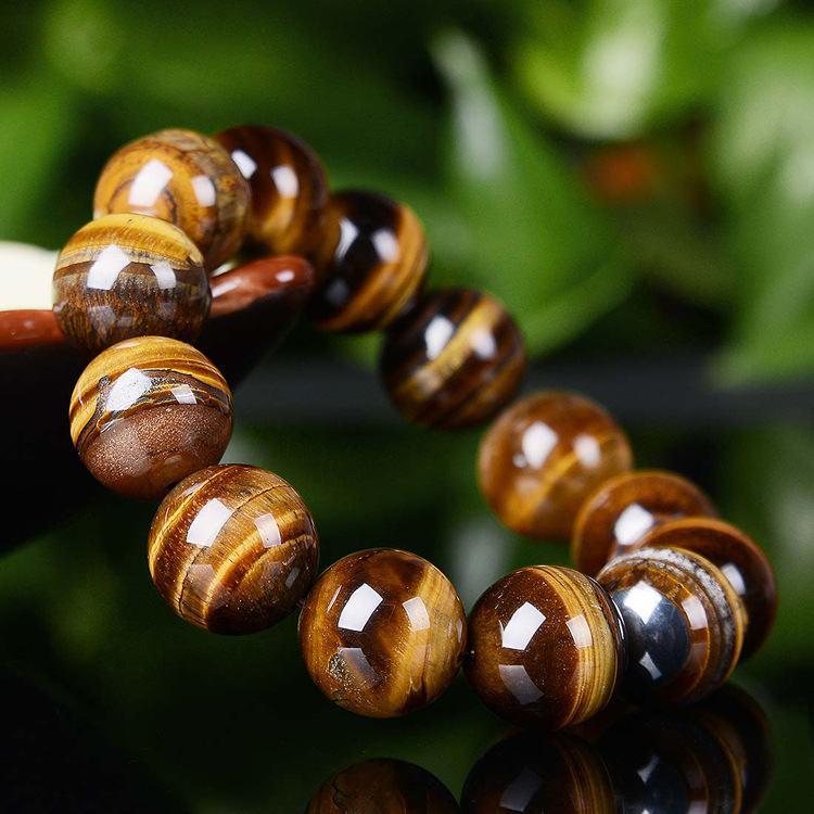 纯天然正品巴西虎眼木变石男士单圈手串手链批发(附证书)男女款
