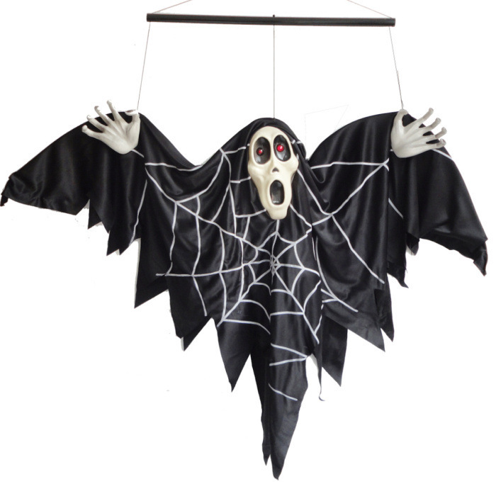 万圣节用品 鬼节道具 酒吧装饰 声控电动蝙蝠吊鬼 万圣节吊鬼