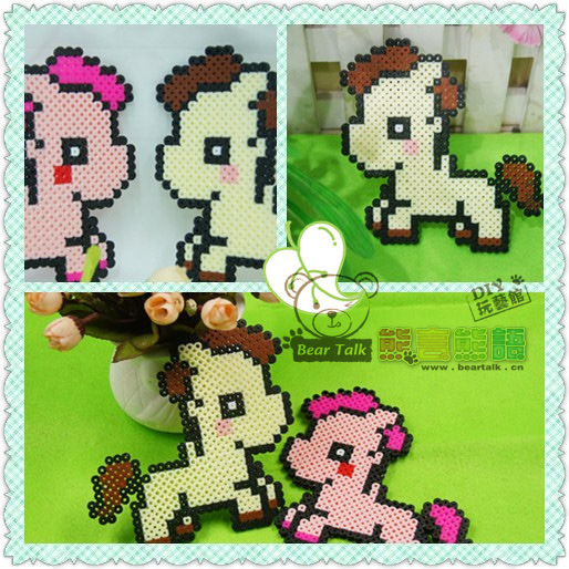 拼豆材料包-可爱马(米黄)