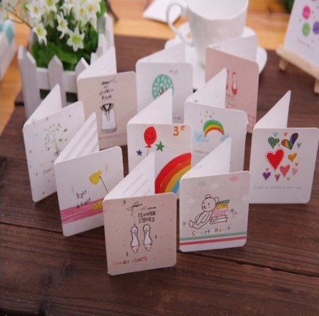 韩国创意卡片生日贺卡小卡片可爱迷你祝福卡贺卡感谢卡印刷 图片_高清