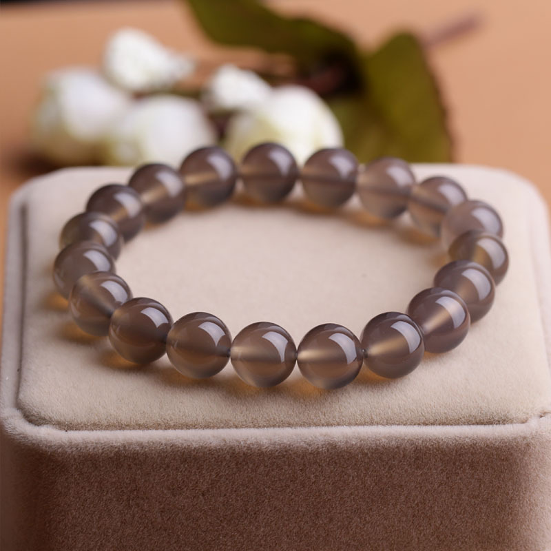 4a级纯天然巴西灰玛瑙玉髓手链 色泽唯美 厂家直销