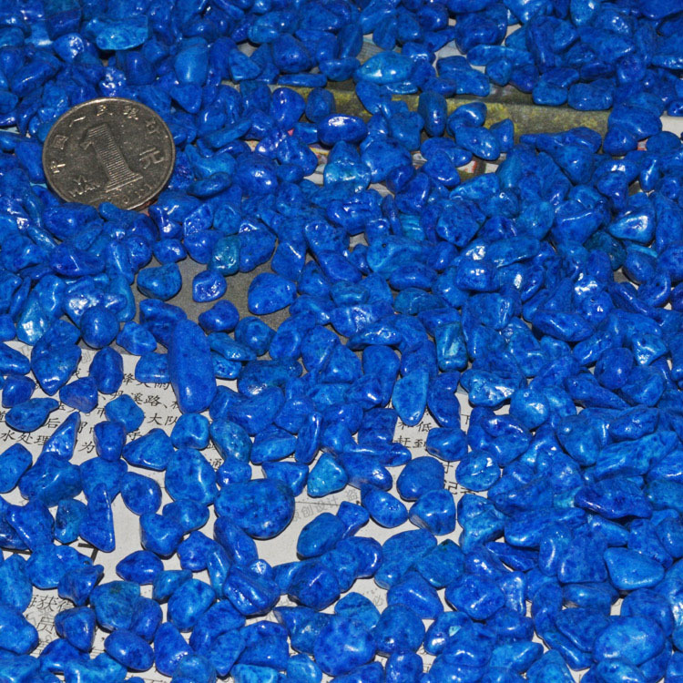 1公斤天然抛光彩石子彩色石头深蓝色 园艺鱼缸地台婚礼装饰蓝色