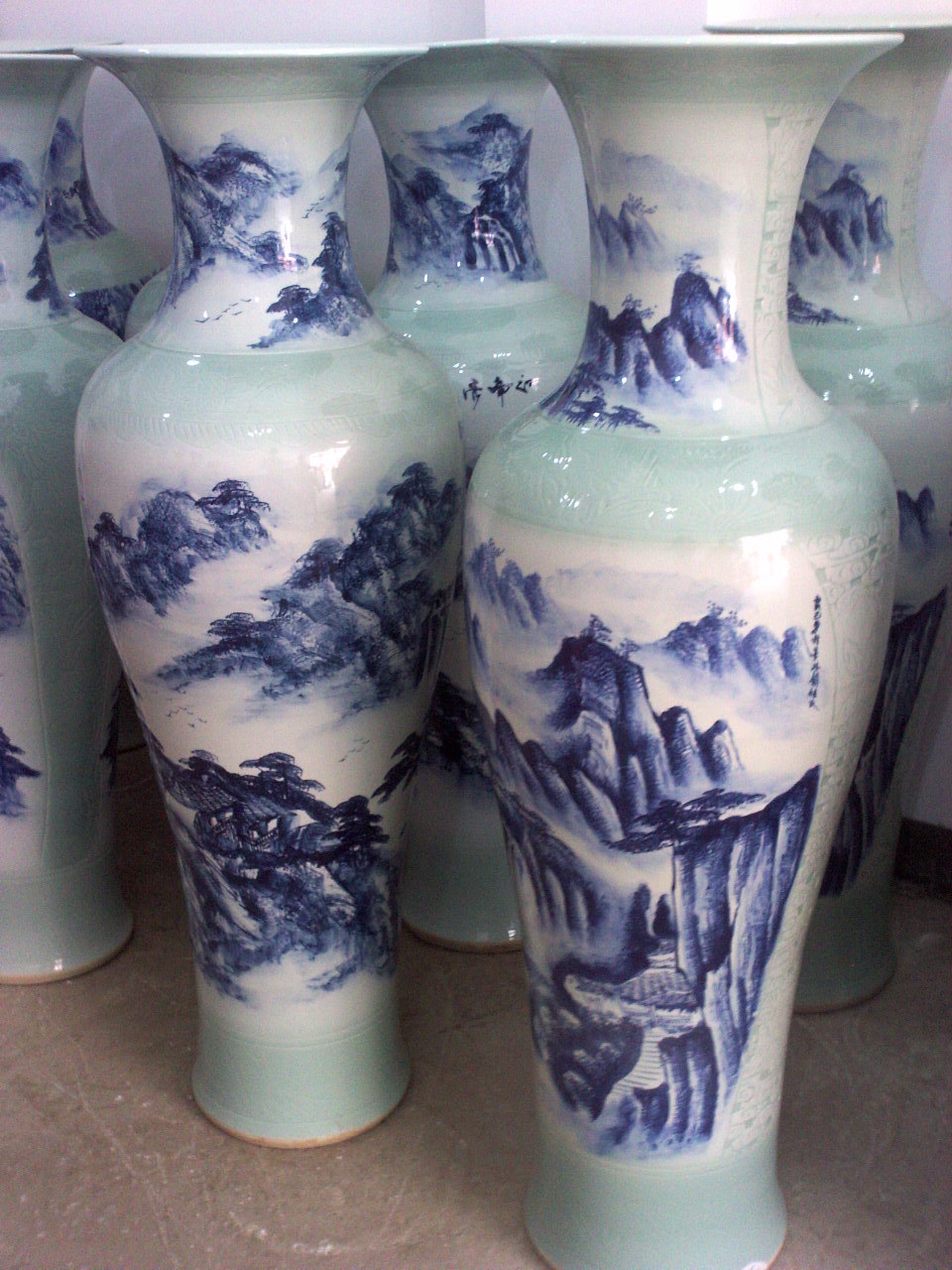 厂家直销景德镇青花大花瓶 青花大花瓶 陶瓷山水花瓶图片_7