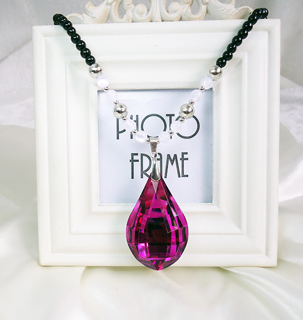 x162 天使之泪蓝色水晶宝石毛衣链 高档饰品批发 网络流行项链