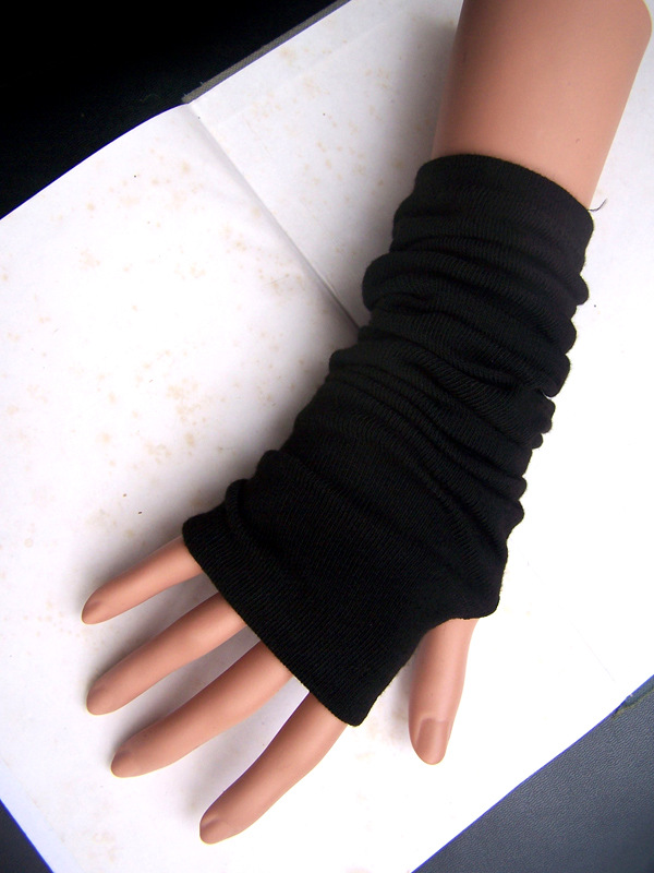 超值韩版超长款堆堆手套 露指半截男女通用款手袜 保暖加半指手套