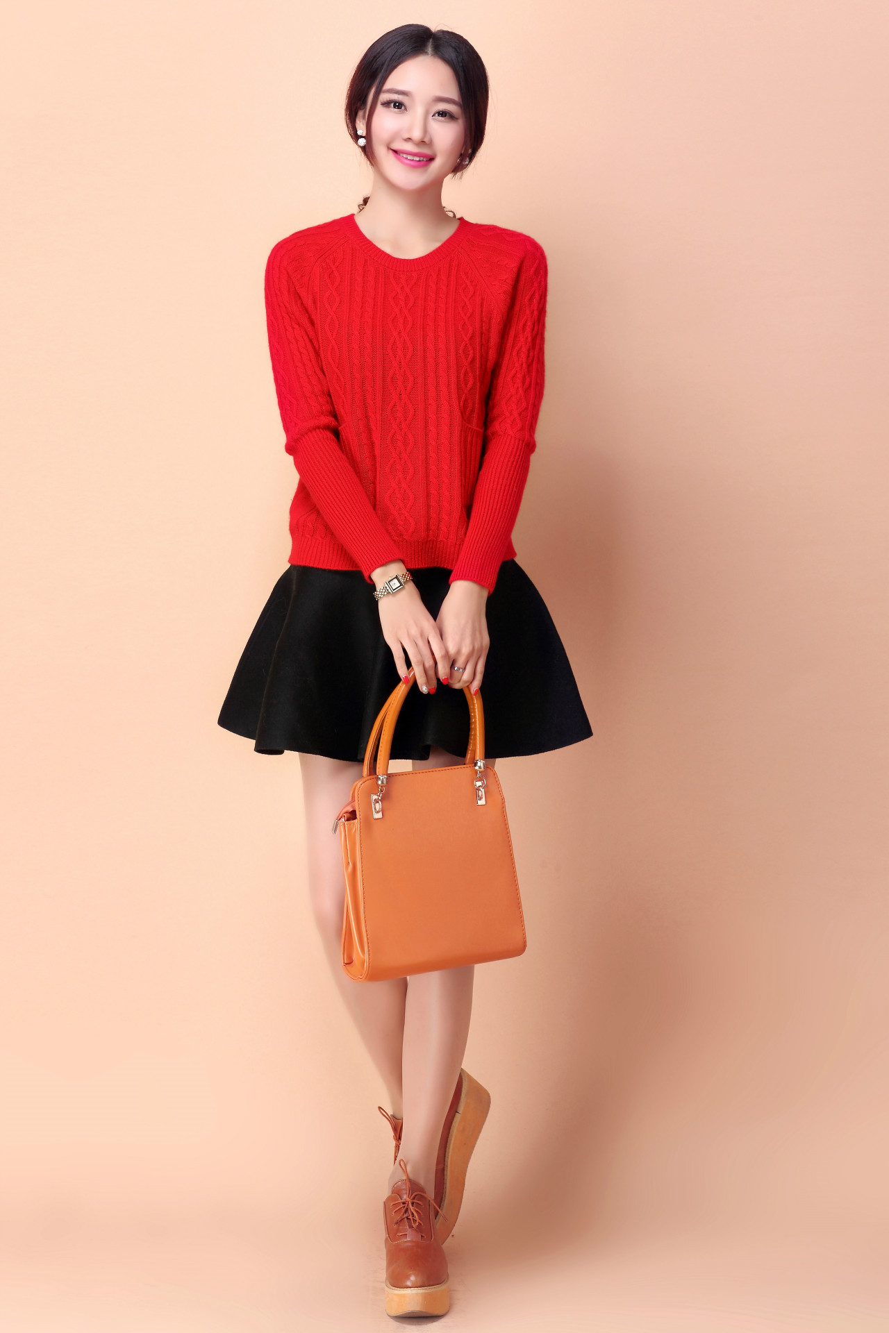 2014秋冬新款女装女士貂绒毛衣女套头衫韩版打底毛衣女式t恤衫