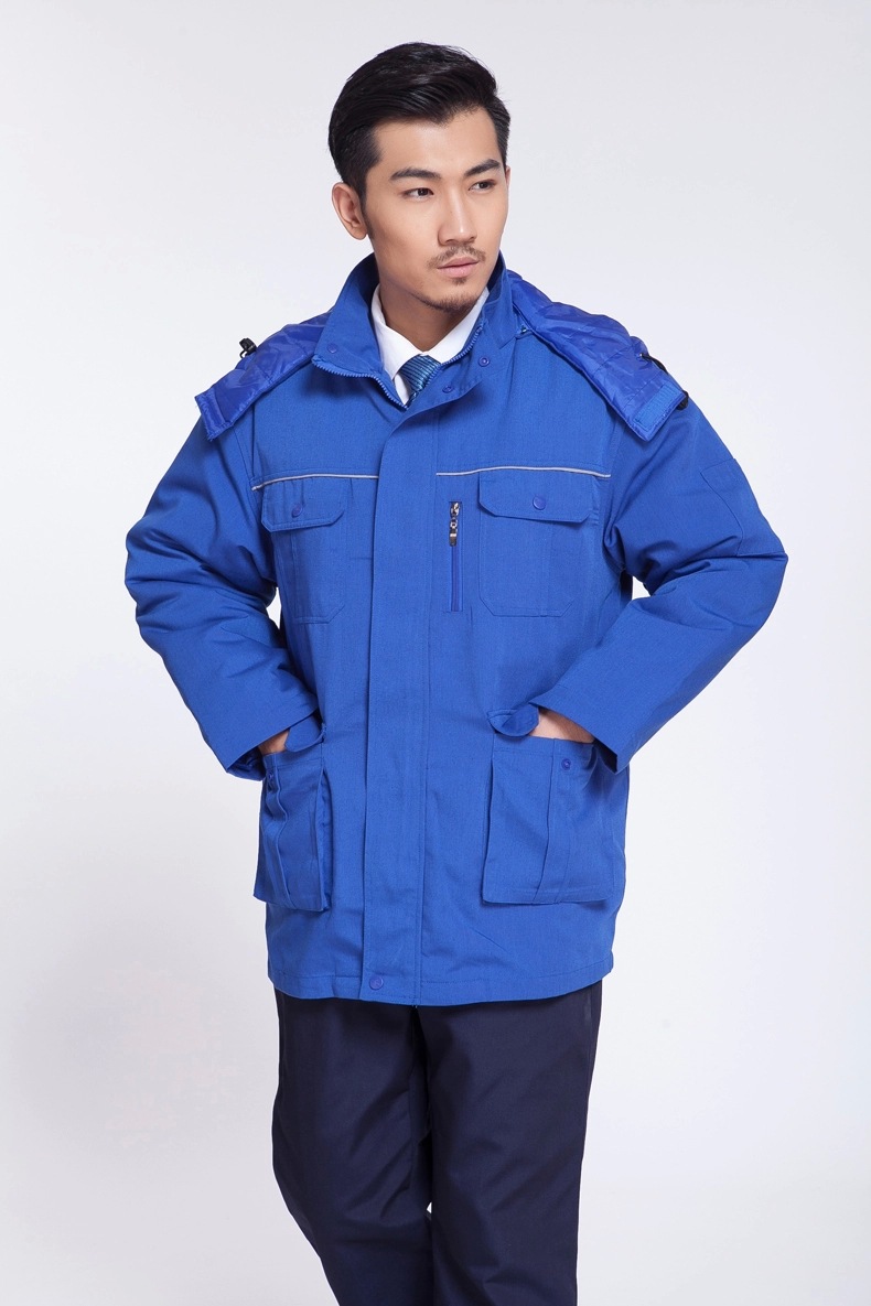 加厚工程服棉衣外套 活里活面 上衣 秋冬工作劳保棉服 反光条棉袄