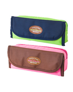 得力3070笔袋时尚拉链便携卡通织布文具袋