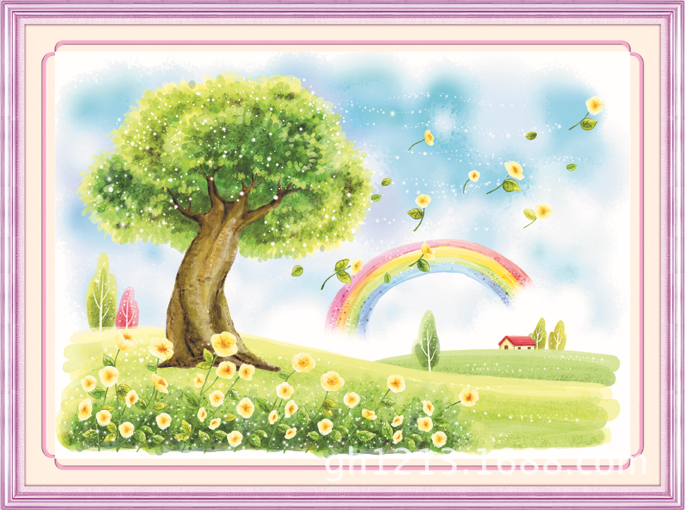 批发供应 最新款钻石画圆钻幸福树5d钻石绣贴钻画客厅卧室挂画