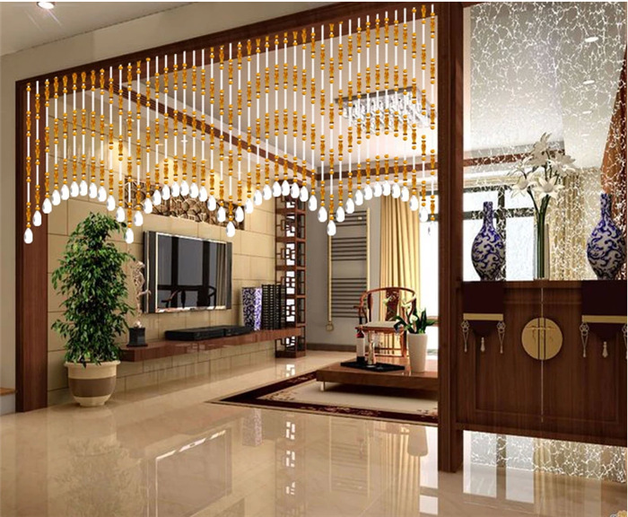 文臣一品水晶珠帘隔断帘成品玄关挂梦垂窗帘子厕所罗马柱风水门帘