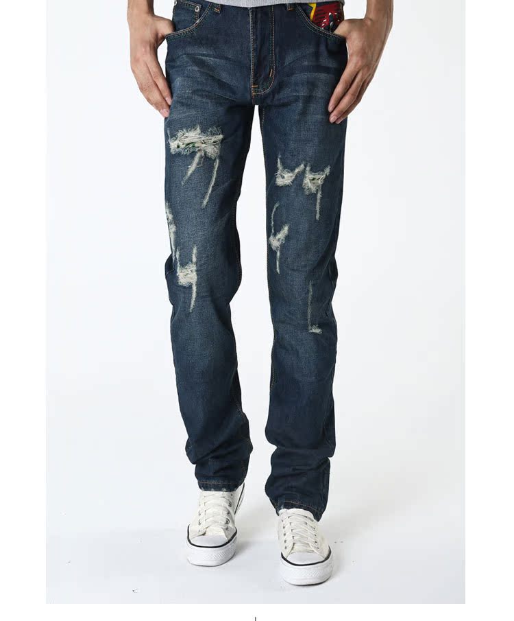 周柏豪夏新款陈冠希clot潮款牛仔裤男 川久保玲余文乐牛仔长裤子