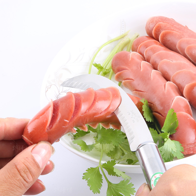 烤师傅 优质不锈钢烧烤割肉刀 热狗刀 切片刀切面包刀切口入味刀
