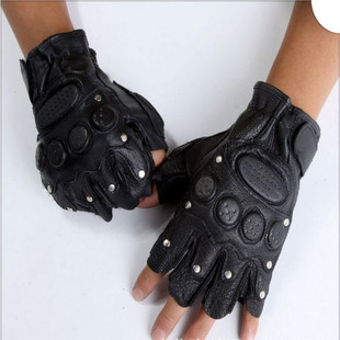 麒麟鞭手套真皮手套半指健身手套运动手套骑行手套泡钉手套护手