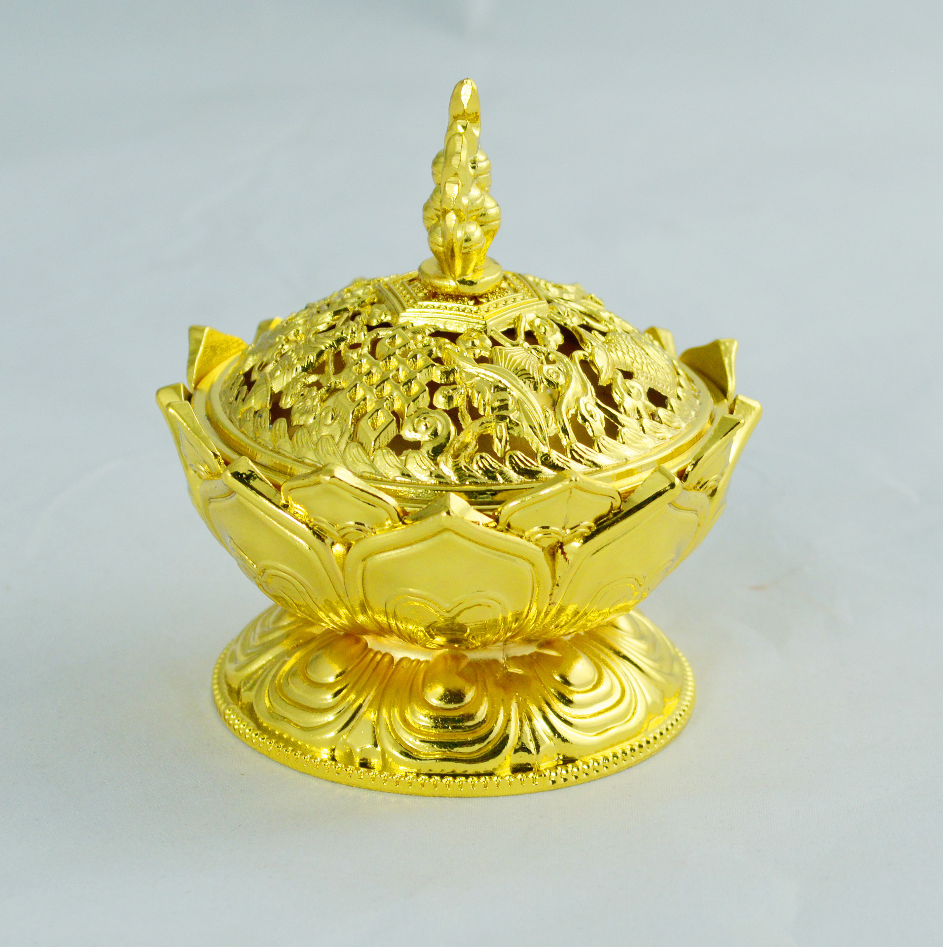 香炉 佛缘法器莲花香炉宝鼎 ,铜香炉,焚香器具