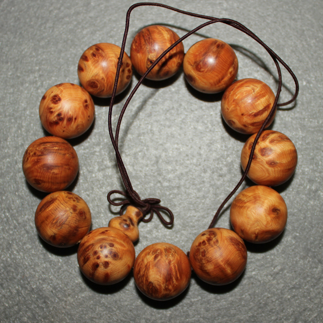 太行山崖柏20mm手串千年老料精品柏木半满瘤花疤佛珠实物图销售
