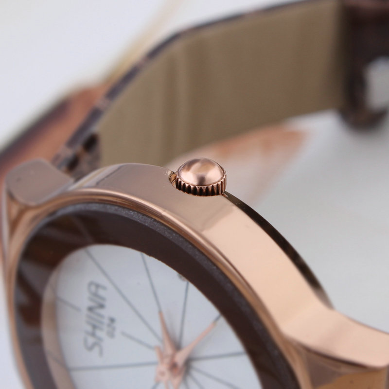 2014 shina奢华经典女士石英手表 时尚休闲男女学生玫瑰金手表