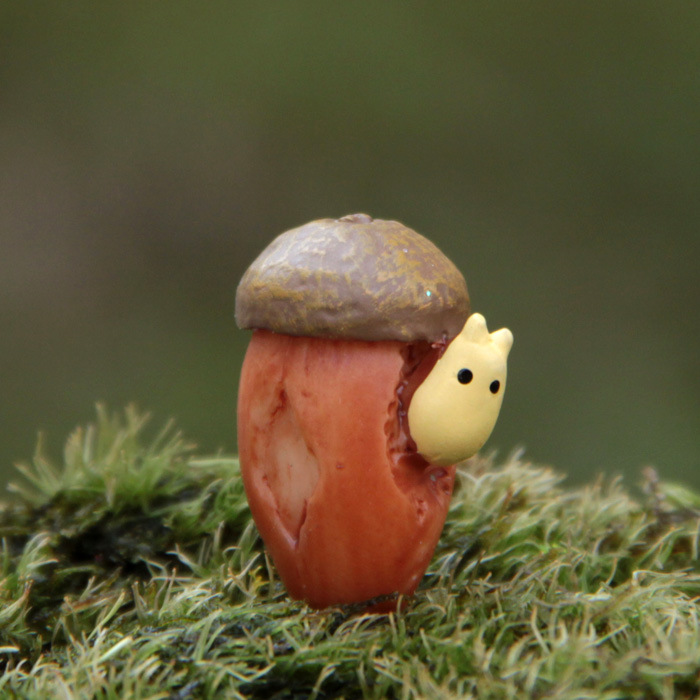 宫崎骏となりのトトロ龙猫橡皮果叽喳景观盆栽花插园艺饰物树脂版