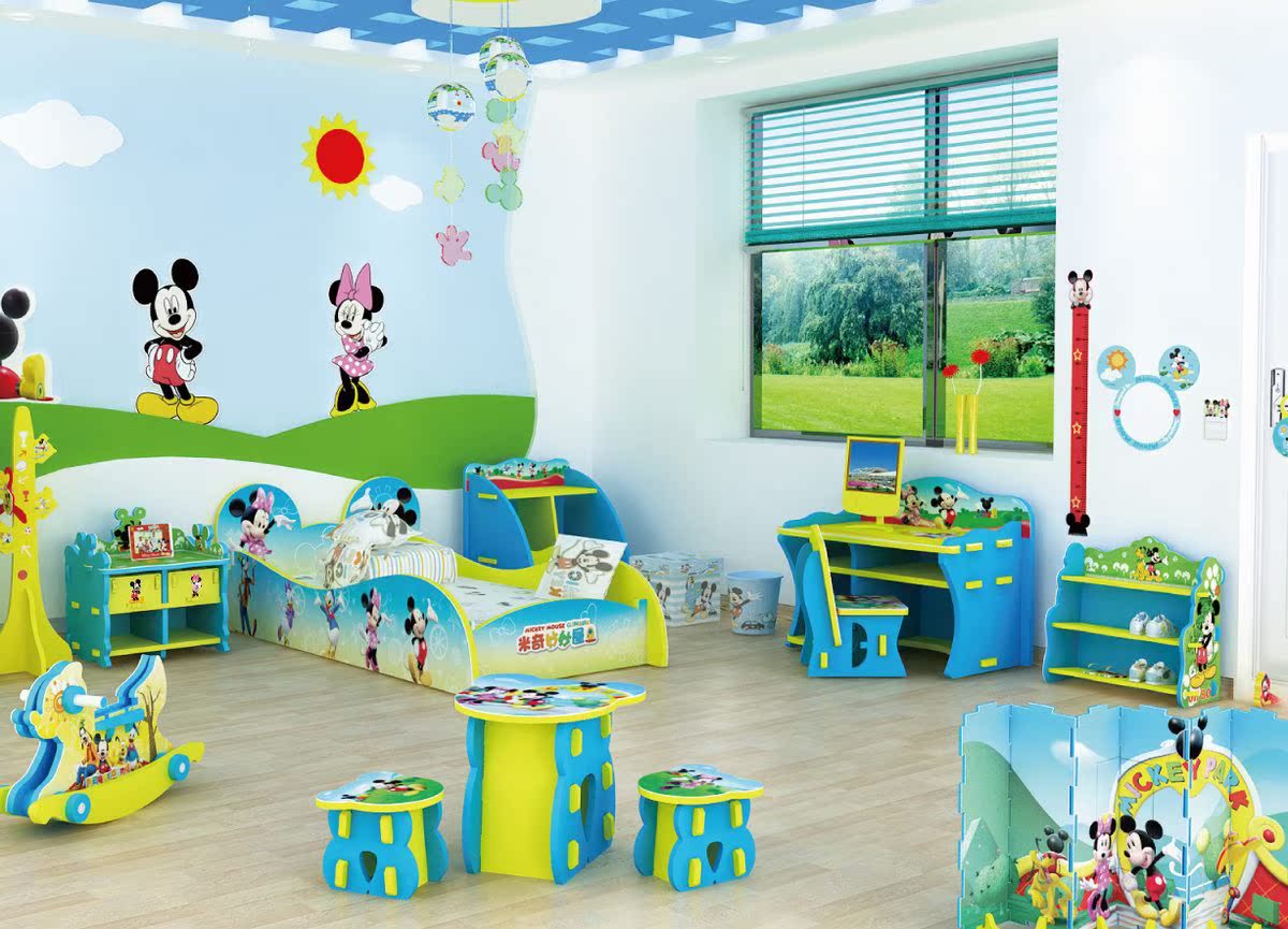 disney迪士尼eva米奇妙妙屋米奇形象桌椅儿童家具套装1桌2凳
