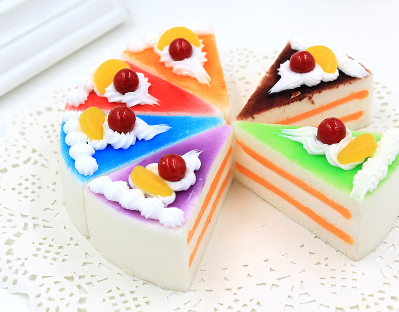 创意仿真三角形装饰假面包模型 仿真小蛋糕摆件装饰