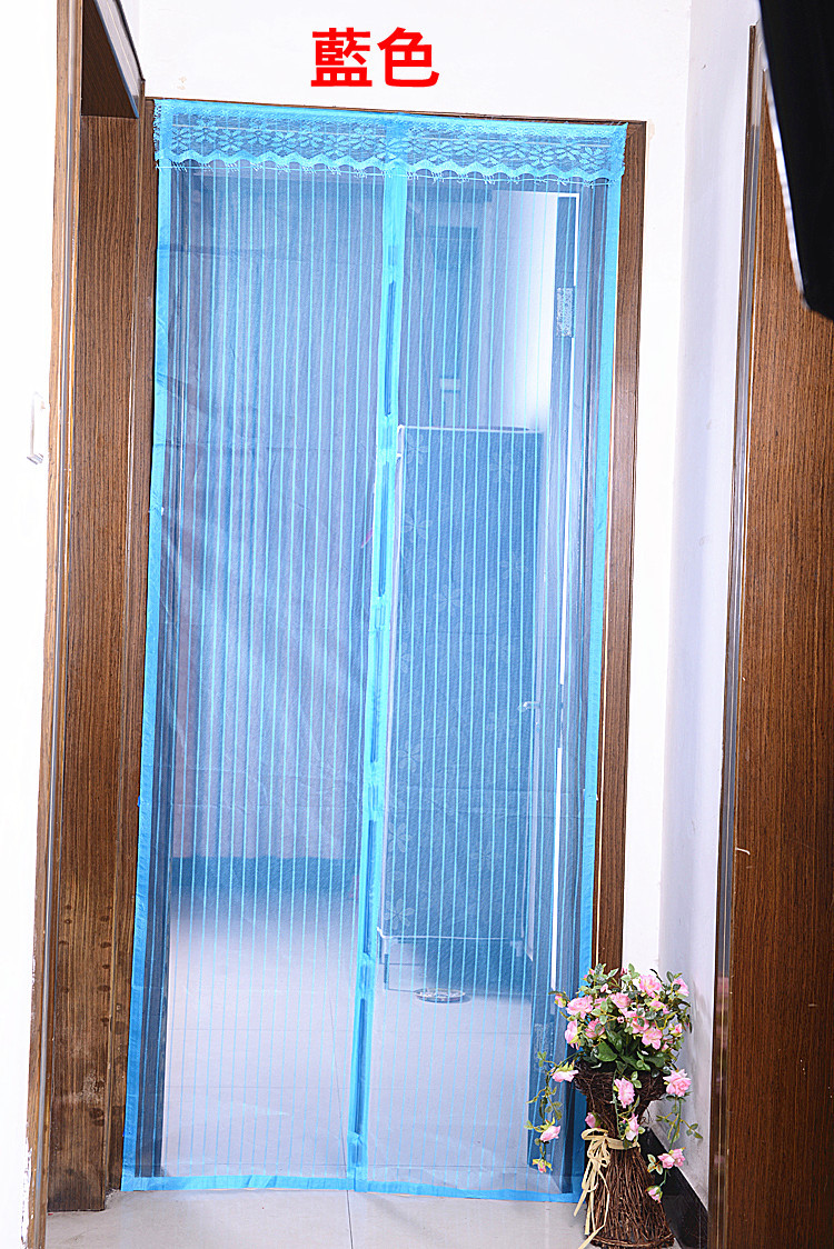 免穿型防蚊门帘磁性软纱门加密直条纱帘90*210外贸精品