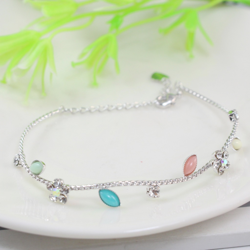 批发实拍欧比雅比 正品镀18k金彩色甜美 韩版 手链瑞丽 简约 女款