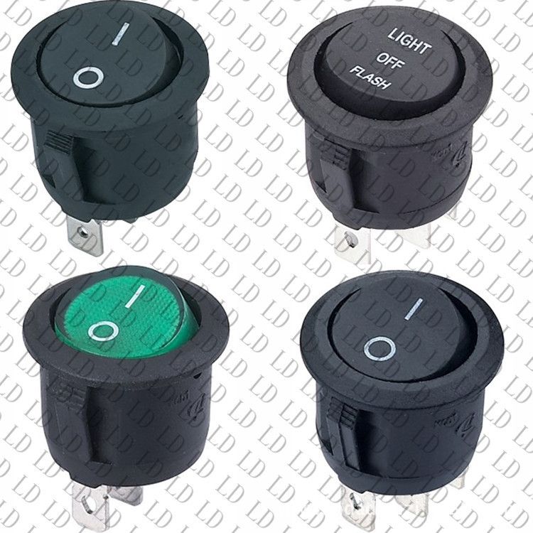 供应船型开关 kcd2双联小开关 带灯两档开关 自复位双联开关