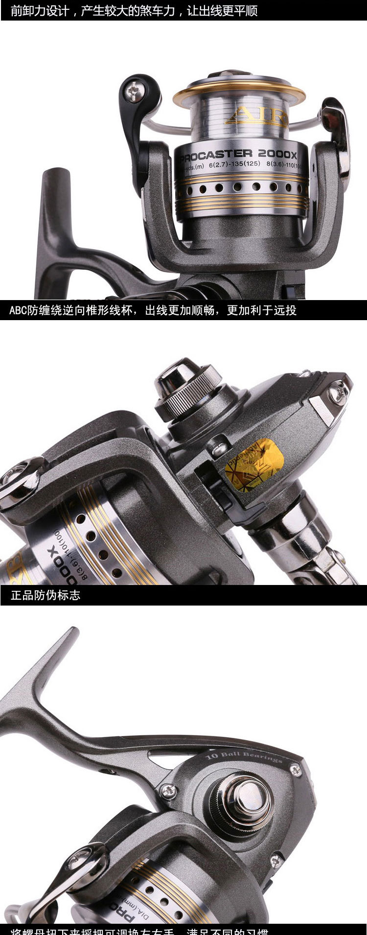 正品daiwa 达瓦-渔轮/procaster 3500x 双线杯10轴 纺车轮鱼线轮