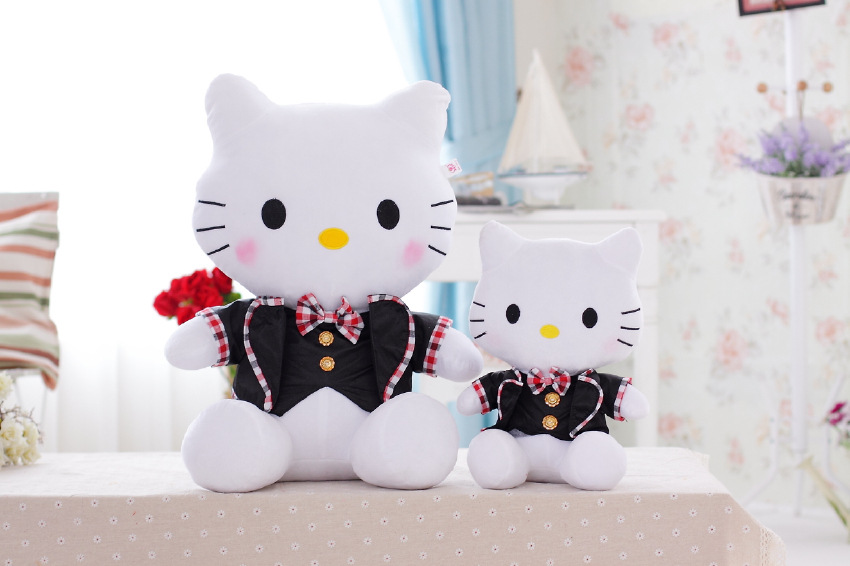 毛绒玩具婚庆压床娃娃 情侣kt猫 婚纱凯蒂猫 结婚凯蒂猫一对娃娃