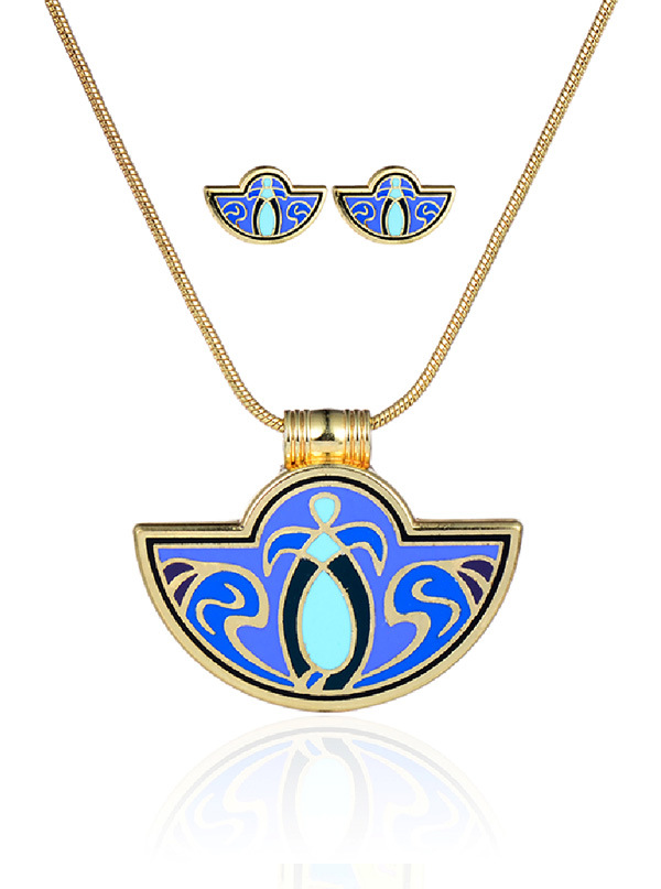 彩色项链 耳饰 diy 饰品套装 奥地利风格一帆风顺珐琅复古首饰品