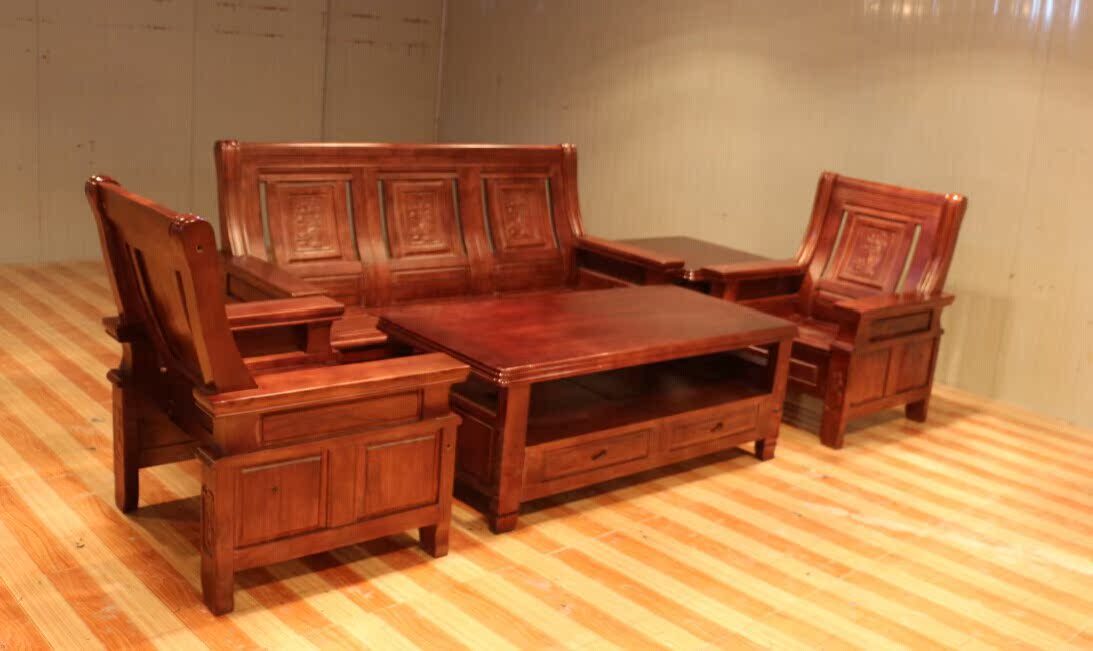 客厅实木家具 实木组合沙发 休闲联邦沙发 简约香樟木沙发616图片_4