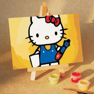 厂家批发 绘画kt猫10*15数字油画 卡通油画 儿童油画 diy